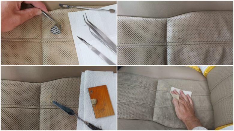 Leder reinigen, schleifen, reparieren