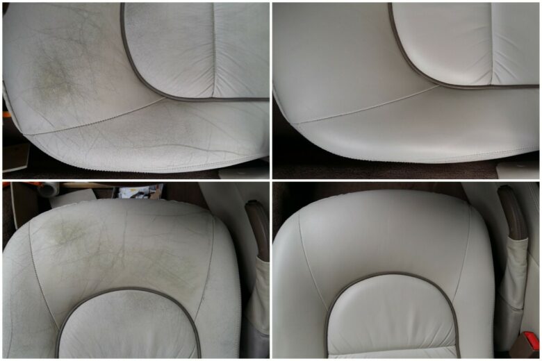 die Sitzfläche vor und nach der Reparaturarbeit